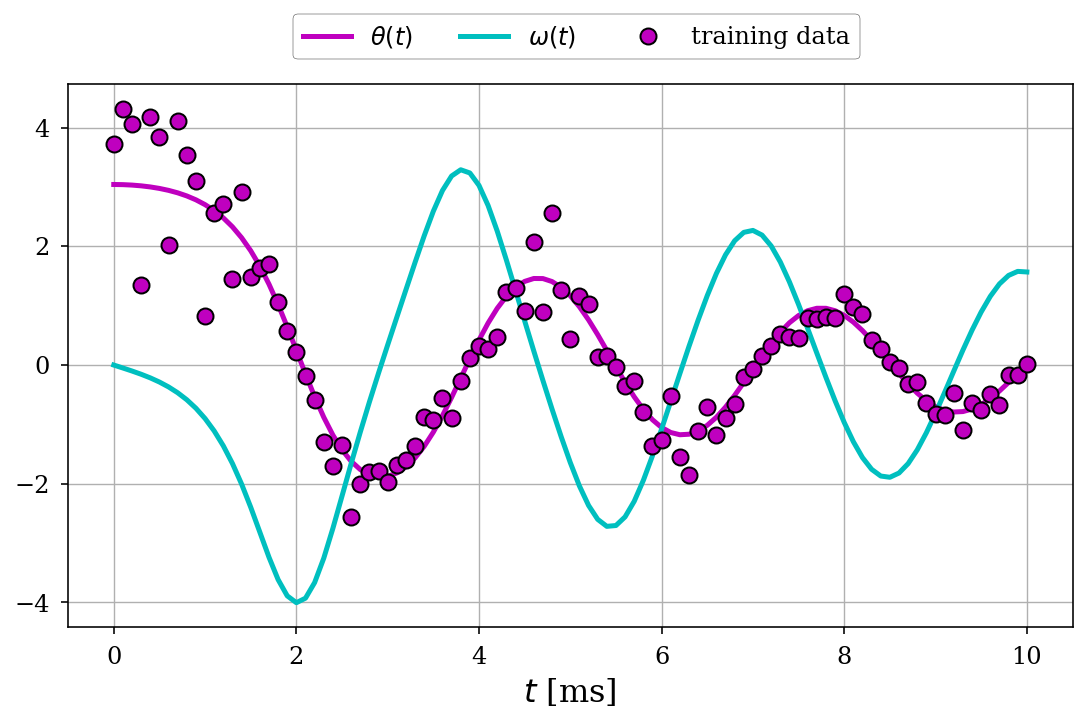 Training data and true solution